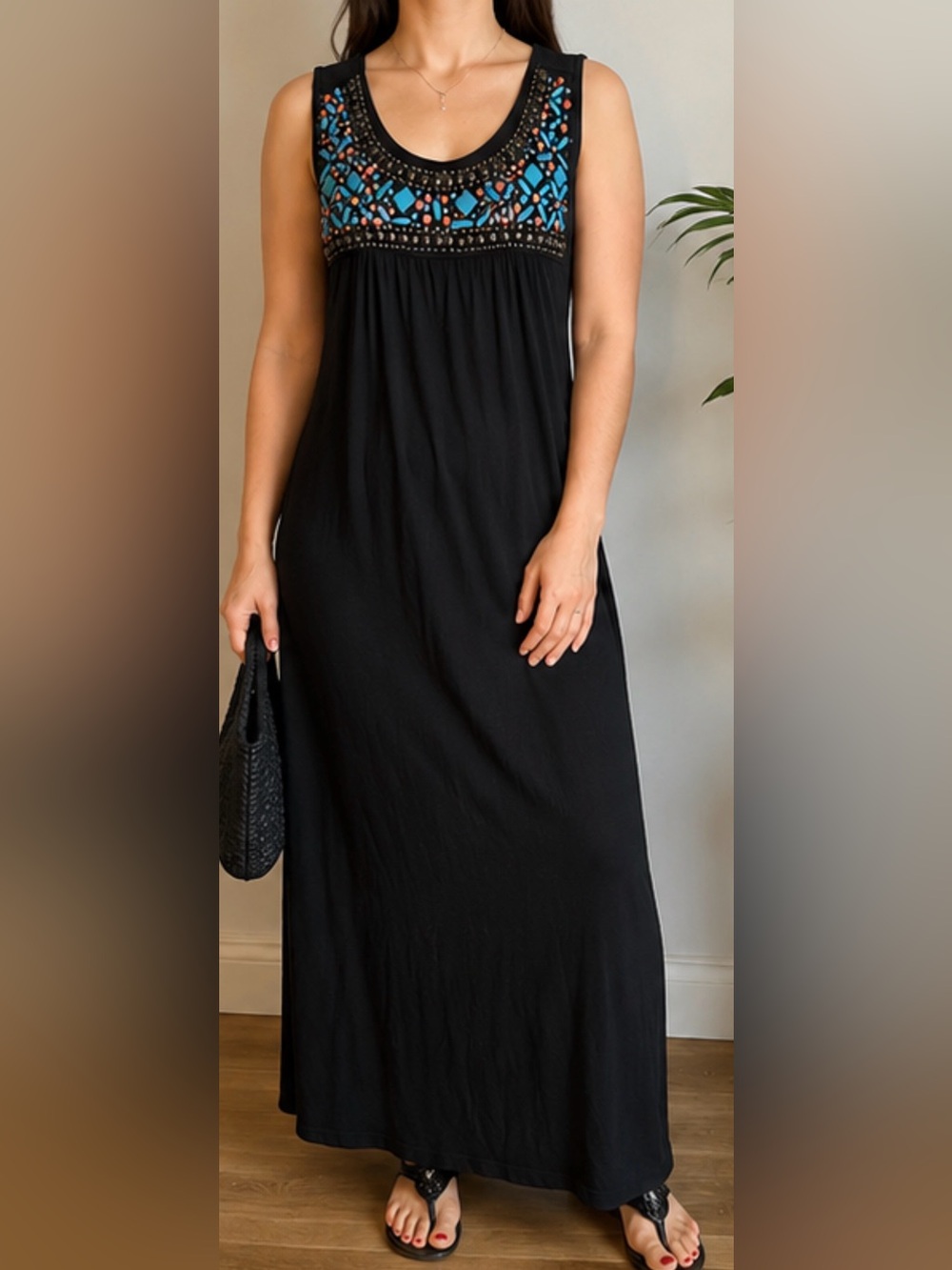 Lori Michaels Collection Embellished Maxi Dress – XL/TG